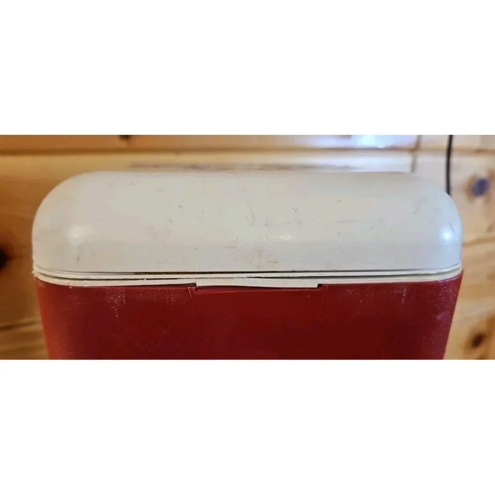 Vintage Igloo Snowflake Water Cooler Hot Or Cold Chest Gallon Spout Red Handle